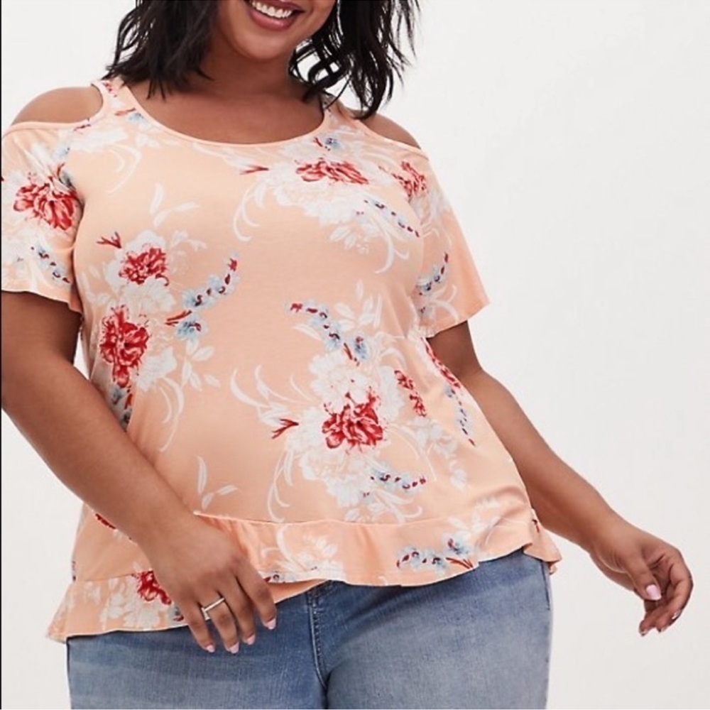 Torrid SuperSoft Top Womens 6X Floral Soft Stretch Boho Fairy Cottage Comfy